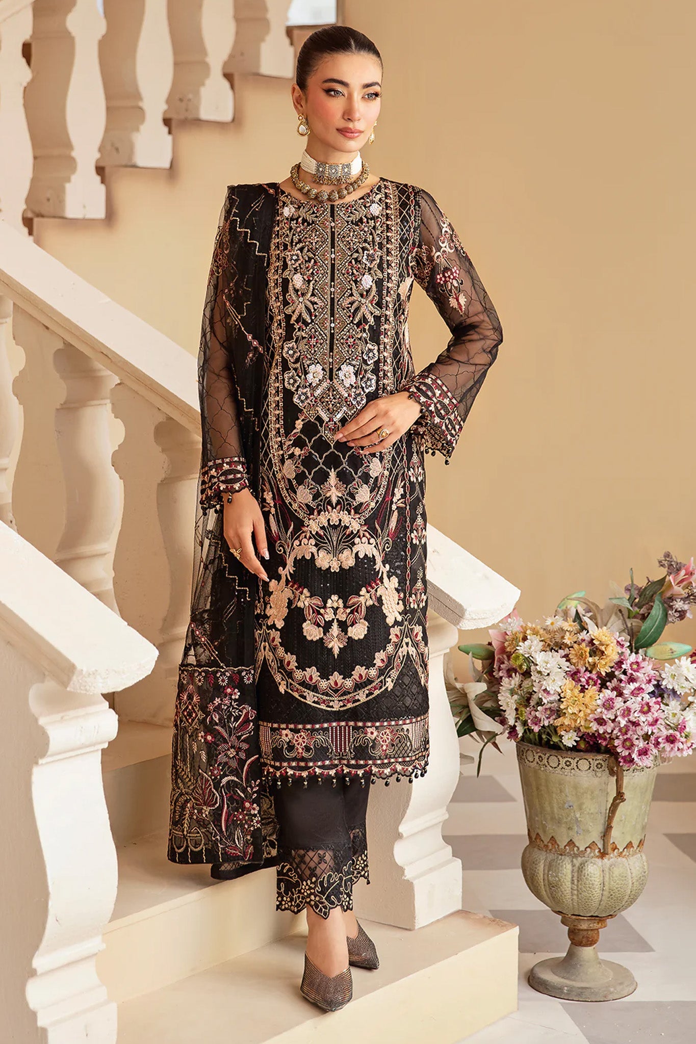 Minhal by Ramsha Unstitched 3 Piece Formals Vol-12 Collection'2025-M-1205