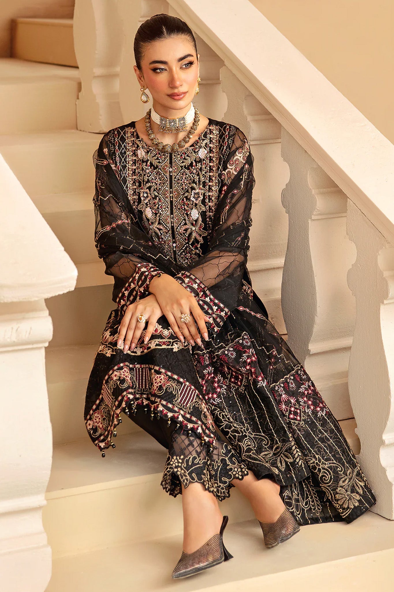 Minhal by Ramsha Unstitched 3 Piece Formals Vol-12 Collection'2025-M-1205