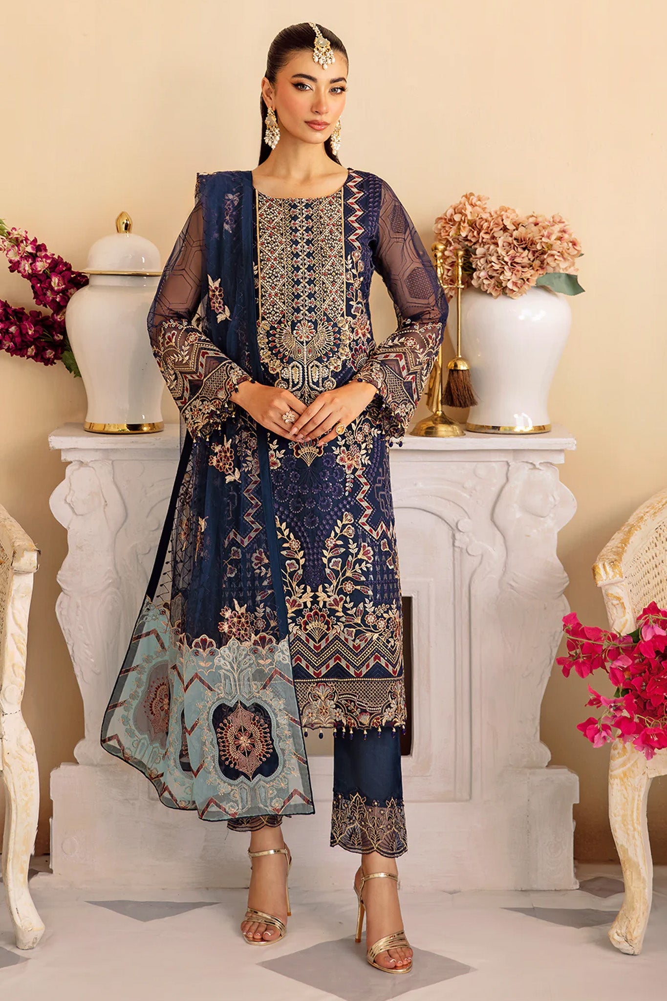 Minhal by Ramsha Unstitched 3 Piece Formals Vol-12 Collection'2025-M-1209