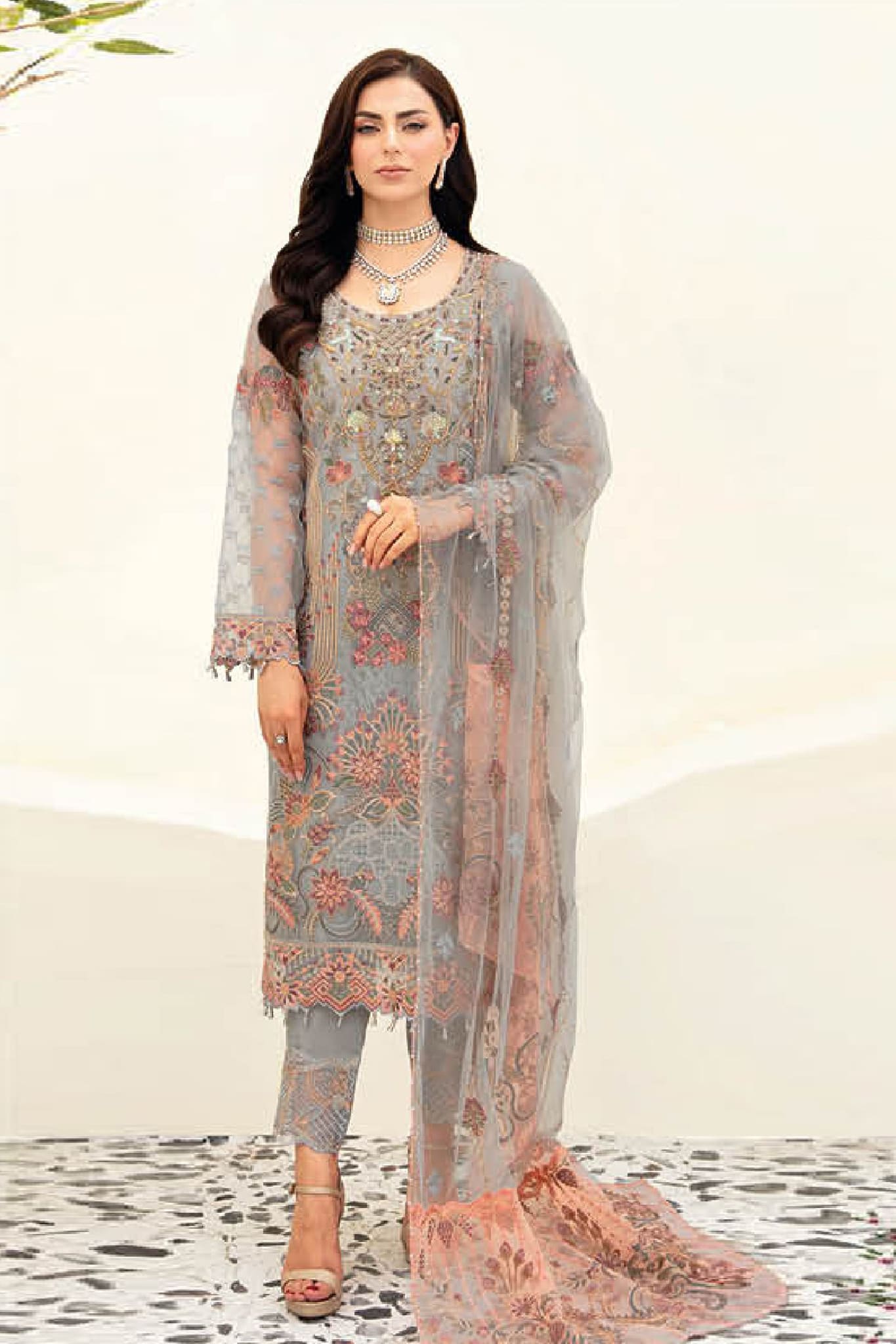 Minhal by Ramsha Unstitched 3 Piece Formal Vol-09 Collection'2023-M-909