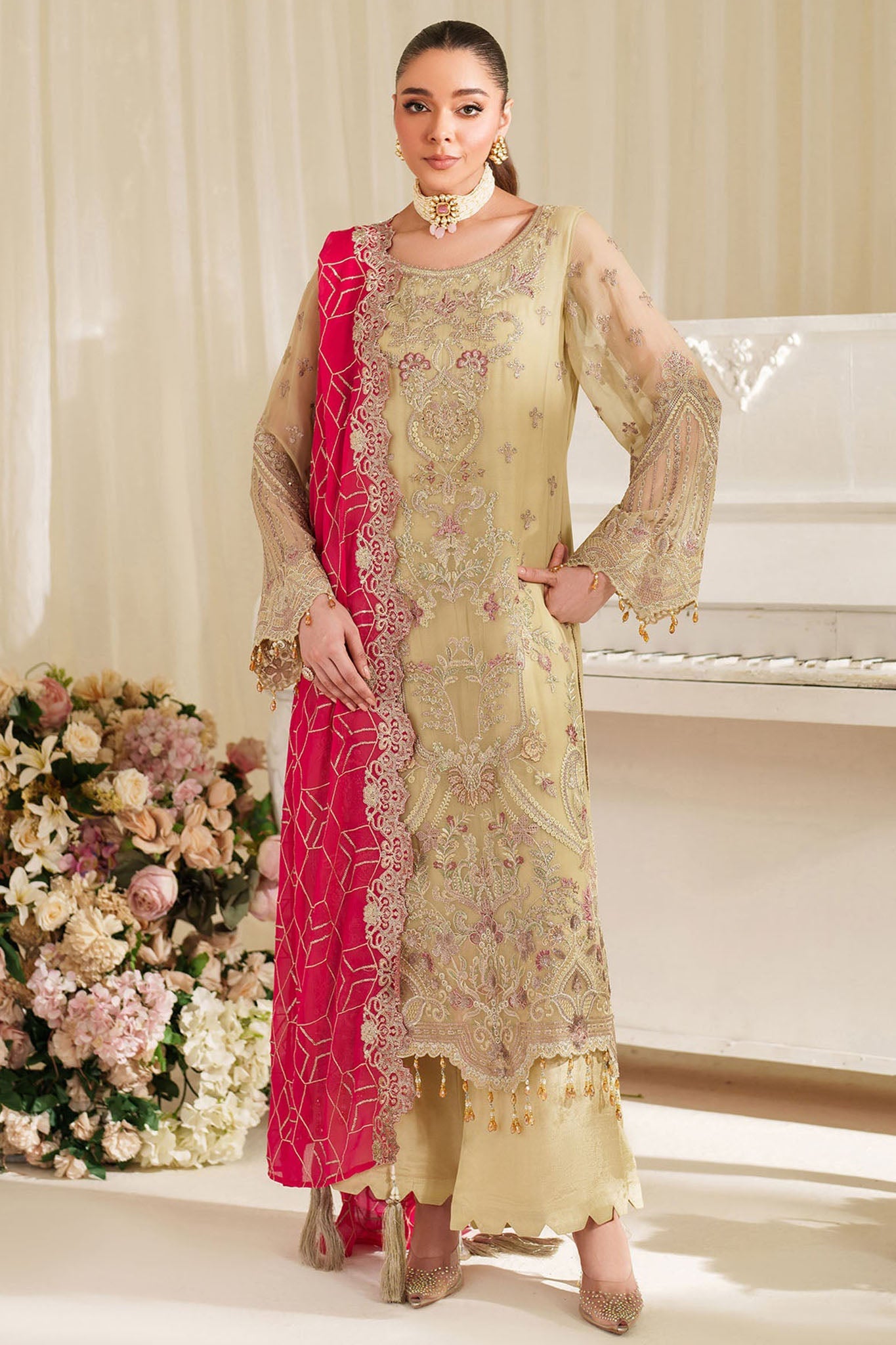 Noore By Imrozia Serene Unstitched 3 Piece Luxury Chiffon Suit-M-95-Dhalia
