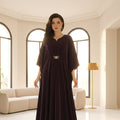 Veloria By Dressline Velvet Kaftan Winter Collection'2025-veloria-stitched-velvet-wine