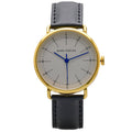 Mini Focus Black Leather Strap White Dial Quartz Watch for Gents - MF0056G-02