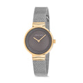 Michael Fellini Silver Mesh Bracelet Black Dial Quartz Watch for Ladies - MF1131-3