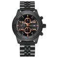 Mini Focus Black Stainless Steel Black Dial Chronograph Quartz Watch for Gents - MF0230G-04