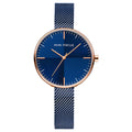 Mini Focus Blue Mesh Bracelet Blue Dial Quartz Watch for Ladies - MF0275L-04