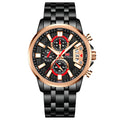 Mini Focus Black Stainless Steel Black Dial Chronograph Quartz Watch for Gents - MF0352G-04