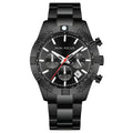 Mini Focus Black Stainless Steel Black Dial Chronograph Quartz Watch for Gents - MF0416G-05