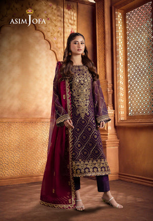 Dhanak Rang By Asim Jofa Stitched 3 Piece Formals Pret Collection'2025-AJCFP-02