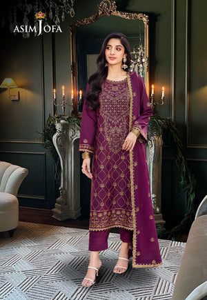 Asim Jofa Designers Limited Edition Ajcfd-07 Embroidered Stitched 3 Pcs