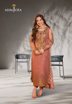 Asim Jofa Jag Mag Ajmj-25 Embroidered Net 3 Pcs