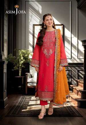 Asim Jofa Jag Mag Ajmj-29 Embroidered Paper Cotton 3 Pcs