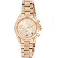 Michael Kors Bradshaw Rose Gold Stainless Steel Rose Gold Dial Chronograph Quartz Watch for Ladies - MK-5799