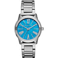 Michael Kors Hartman Silver Stainless Steel Blue Dial Quartz Watch for Ladies - MK-3519