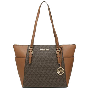 Michael Kors Charlotte Large Leather Top-Zip Tote Bag - 35T0GCFT3B