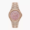 Michael Kors Lennox Rose Gold Stainless Steel Pink Dial Quartz Watch for Ladies - MK6992