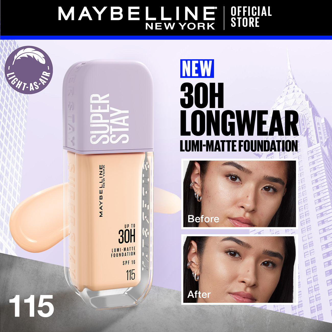 Maybelline New York - Super Stay Up to 30hr Lumi Matte Foundation - 115 - My Store