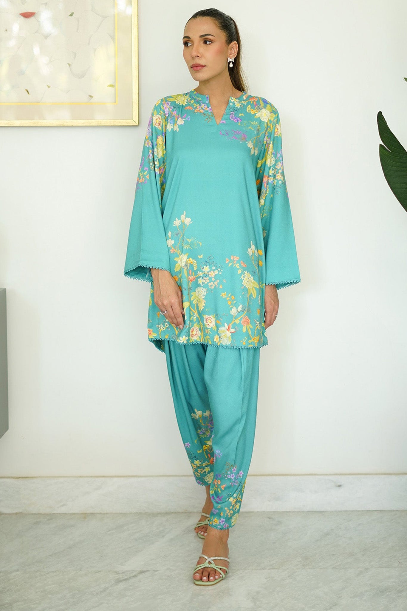 Print Edit By Sahar Unstitched 2 Piece Marina Fall Suit-MT-05