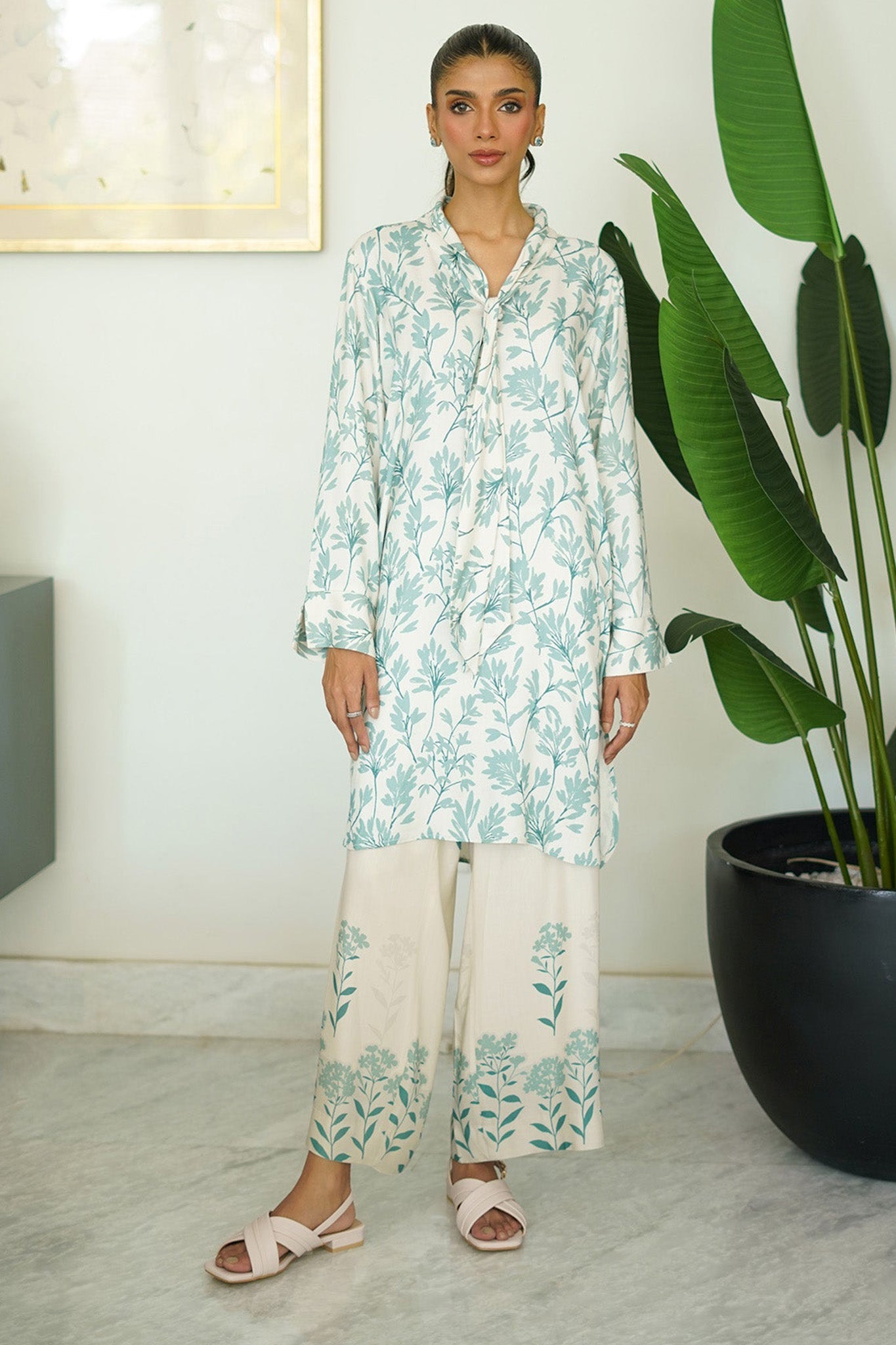 Print Edit By Sahar Unstitched 2 Piece Marina Fall Suit-MT-07