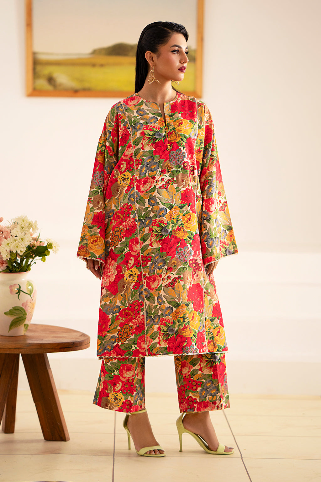 Fleur Co Ords By Sheenora Stitched 2 Piece Lawn Silk Collection'2024-Floral Fiesta