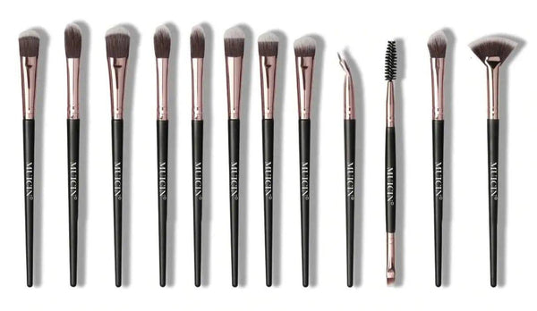 MUICIN - 12 Pieces Rose Gold & Black Complete Eye Brushes Set - My Store
