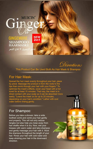 MUICIN - 2 In 1 Ginger Gingembre Shampoo Haarmaske - 280ml - My Store