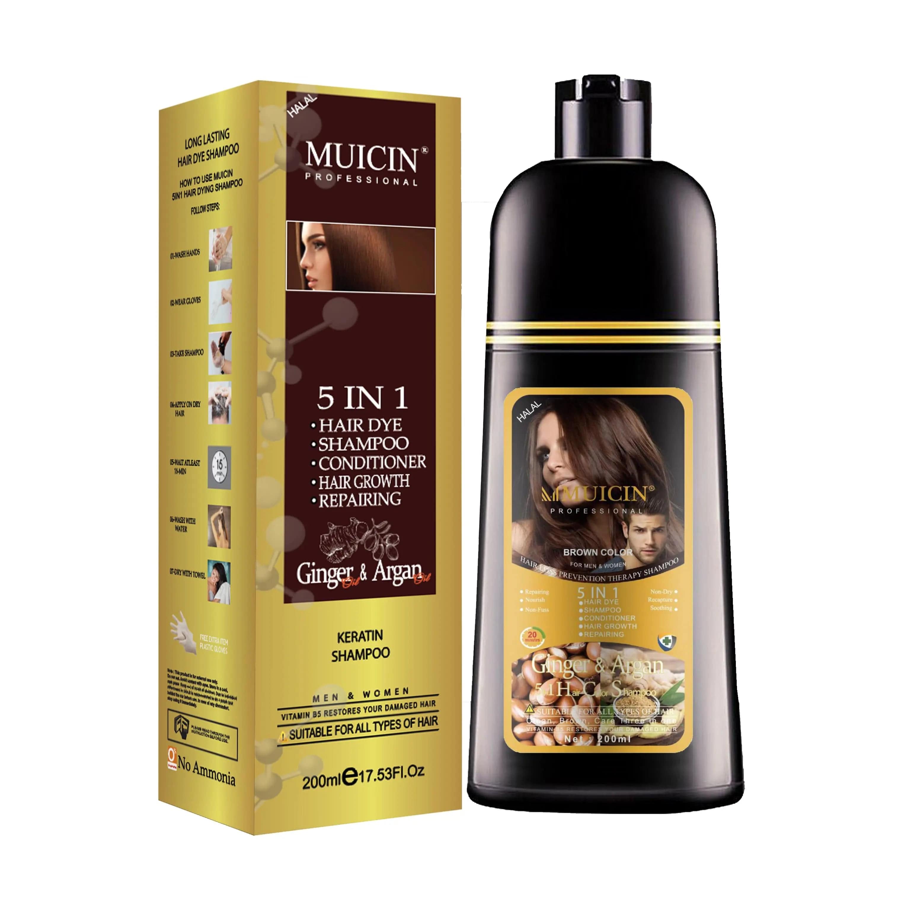 MUICIN - 5 in 1 Hair Color Shampoo With Ginger & Argan Oil - My Store