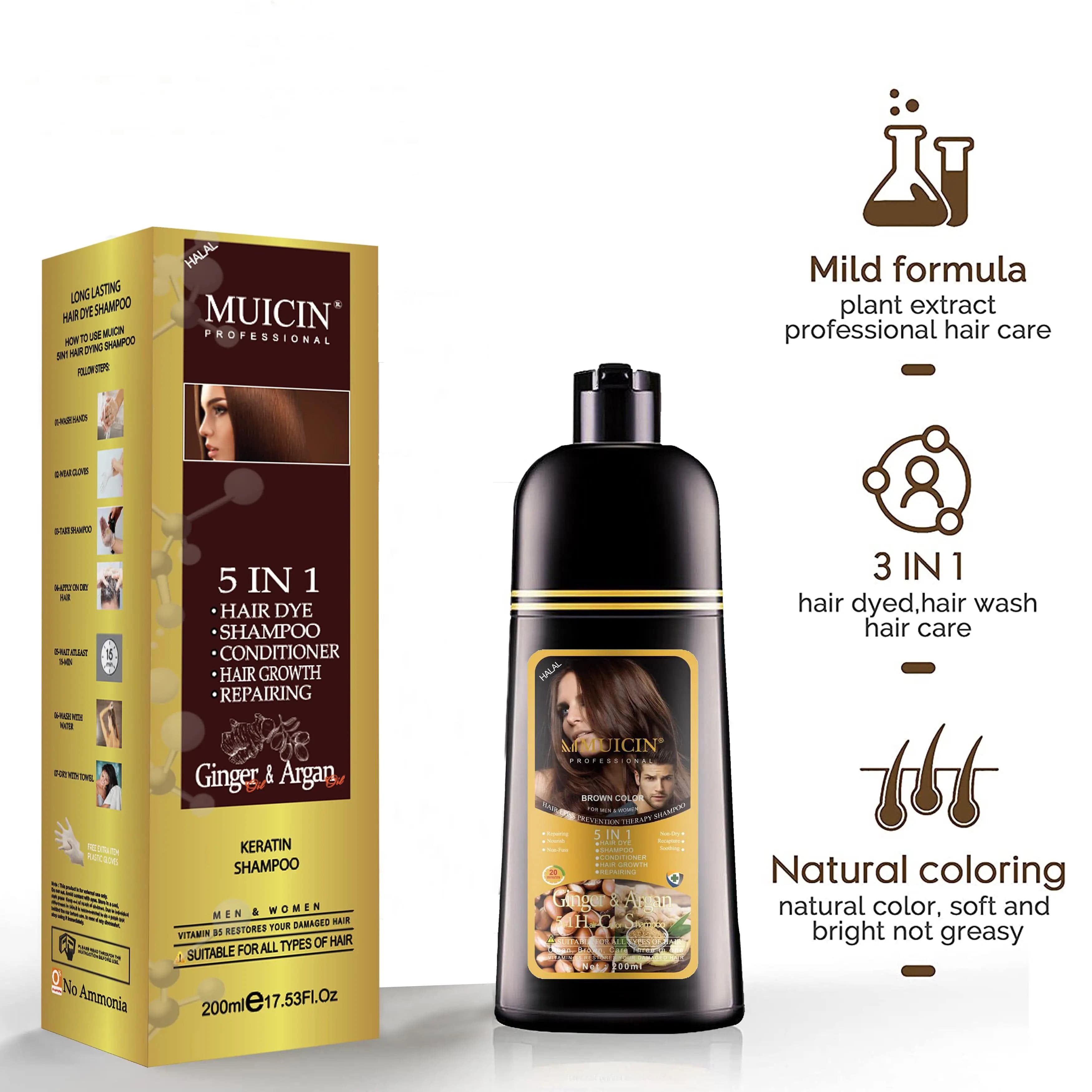 MUICIN - 5 in 1 Hair Color Shampoo With Ginger & Argan Oil - My Store
