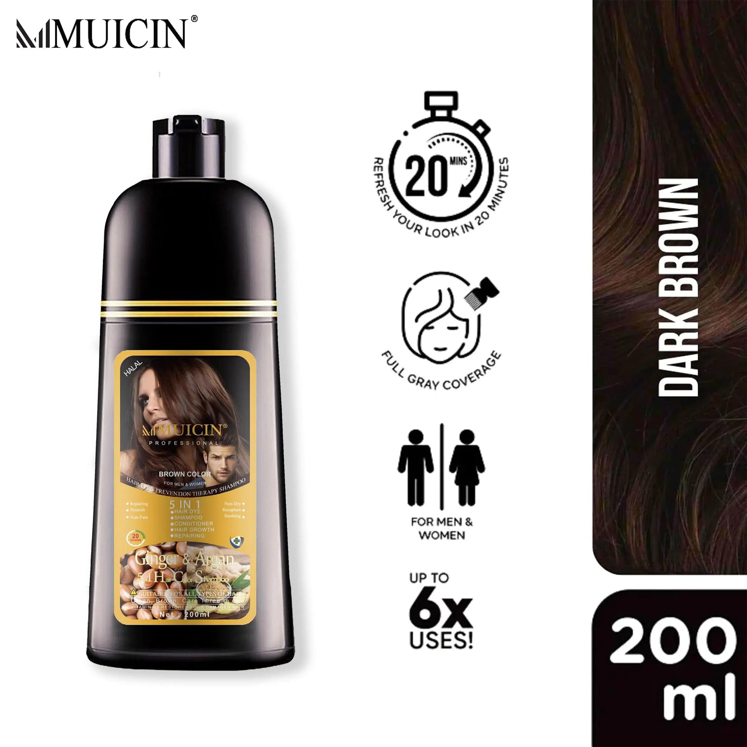 MUICIN - 5 in 1 Hair Color Shampoo With Ginger & Argan Oil - My Store