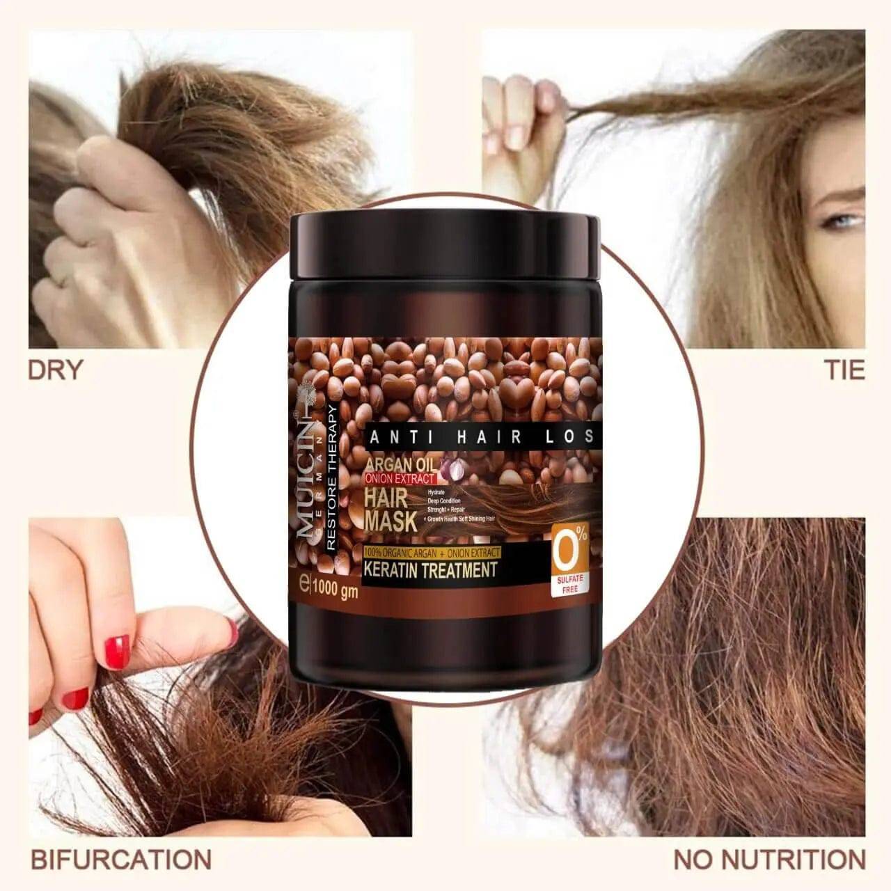 MUICIN - Argan Oil & Onion Extract Anti Hair Loss Keratin Treatment Hair Mask - 1000g - My Store