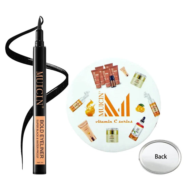 MUICIN - Black Bold Eyeliner & Cute Makeup Mirror - My Store