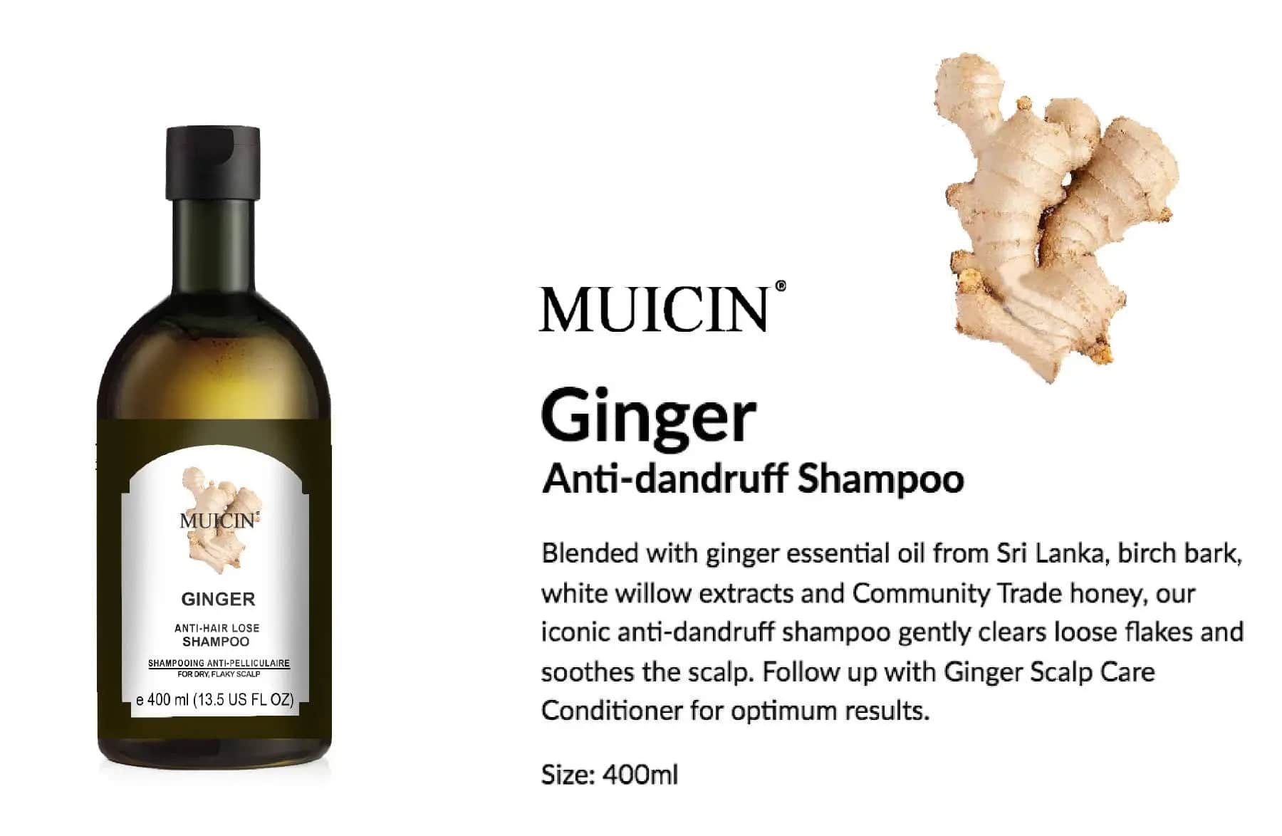 MUICIN - Ginger Anti Hair Loss Shampoo - 400ml - My Store