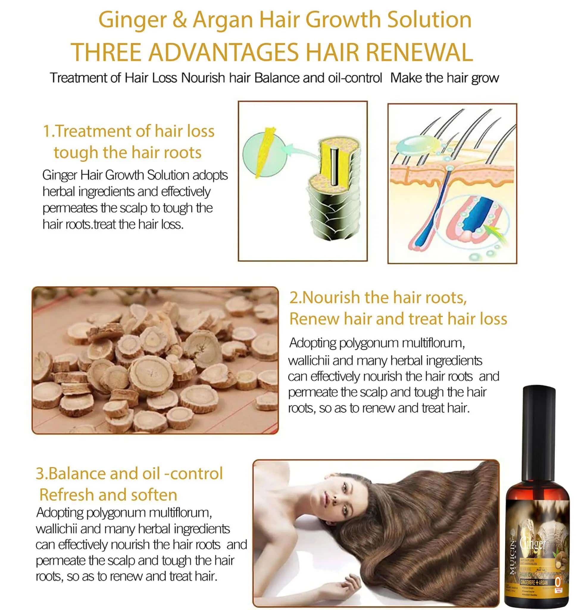 MUICIN - Ginger & Argan Hair Oil - My Store