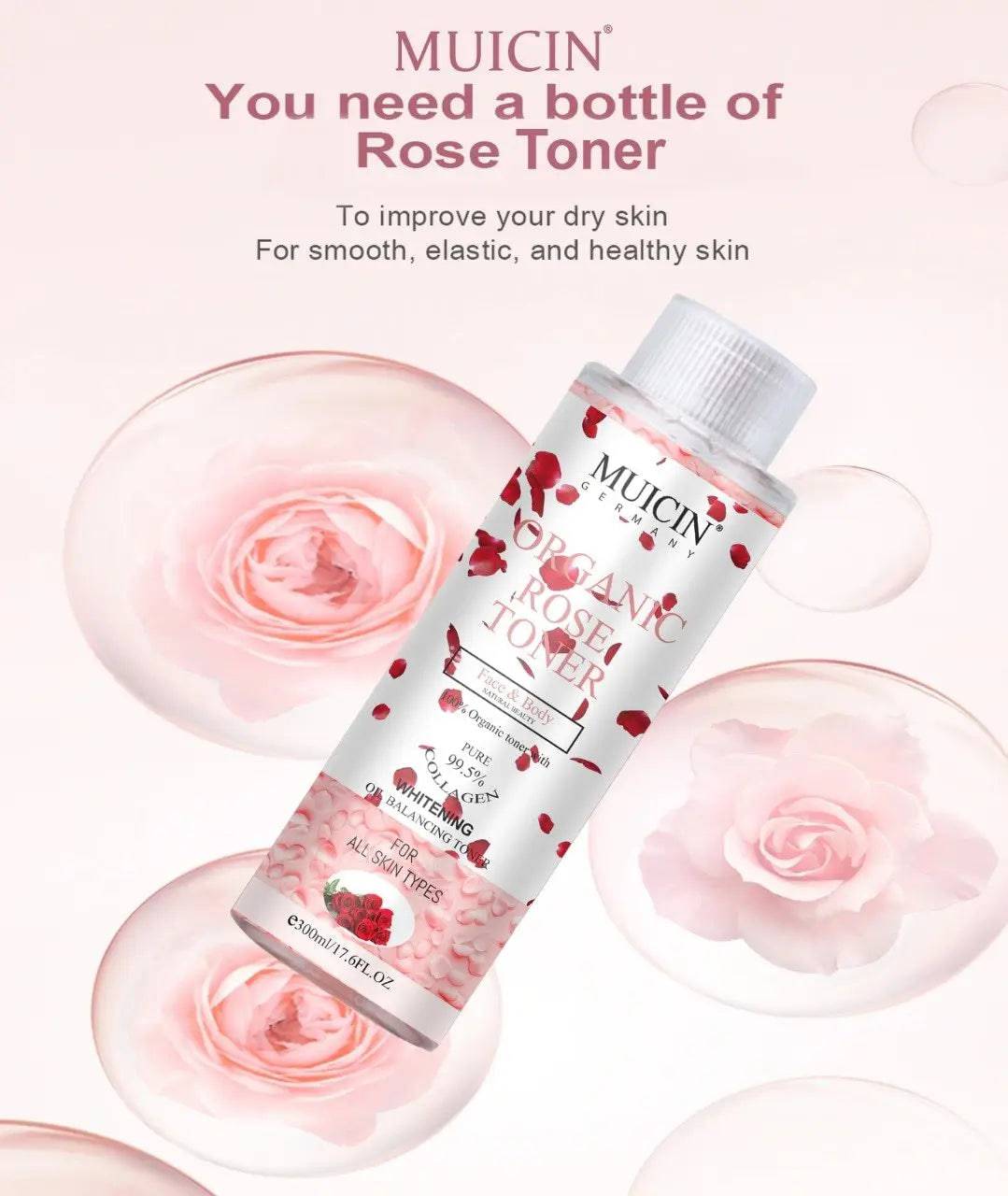 MUICIN - Organic Rose Petal Face & Body Toner - 300ml - My Store