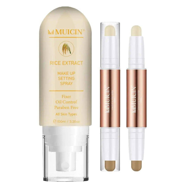 MUICIN - Rice Extract Makeup Setting Spray & 2 in 1 3D Contour Stick - My Store