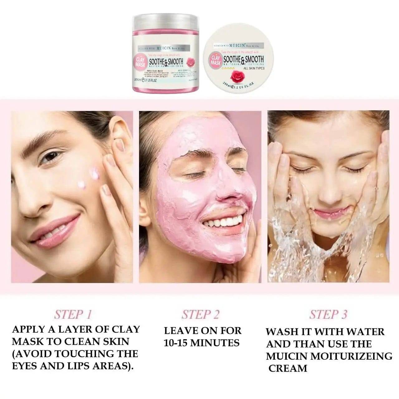 MUICIN - Rose Pink Clay Mask - 200ml - My Store