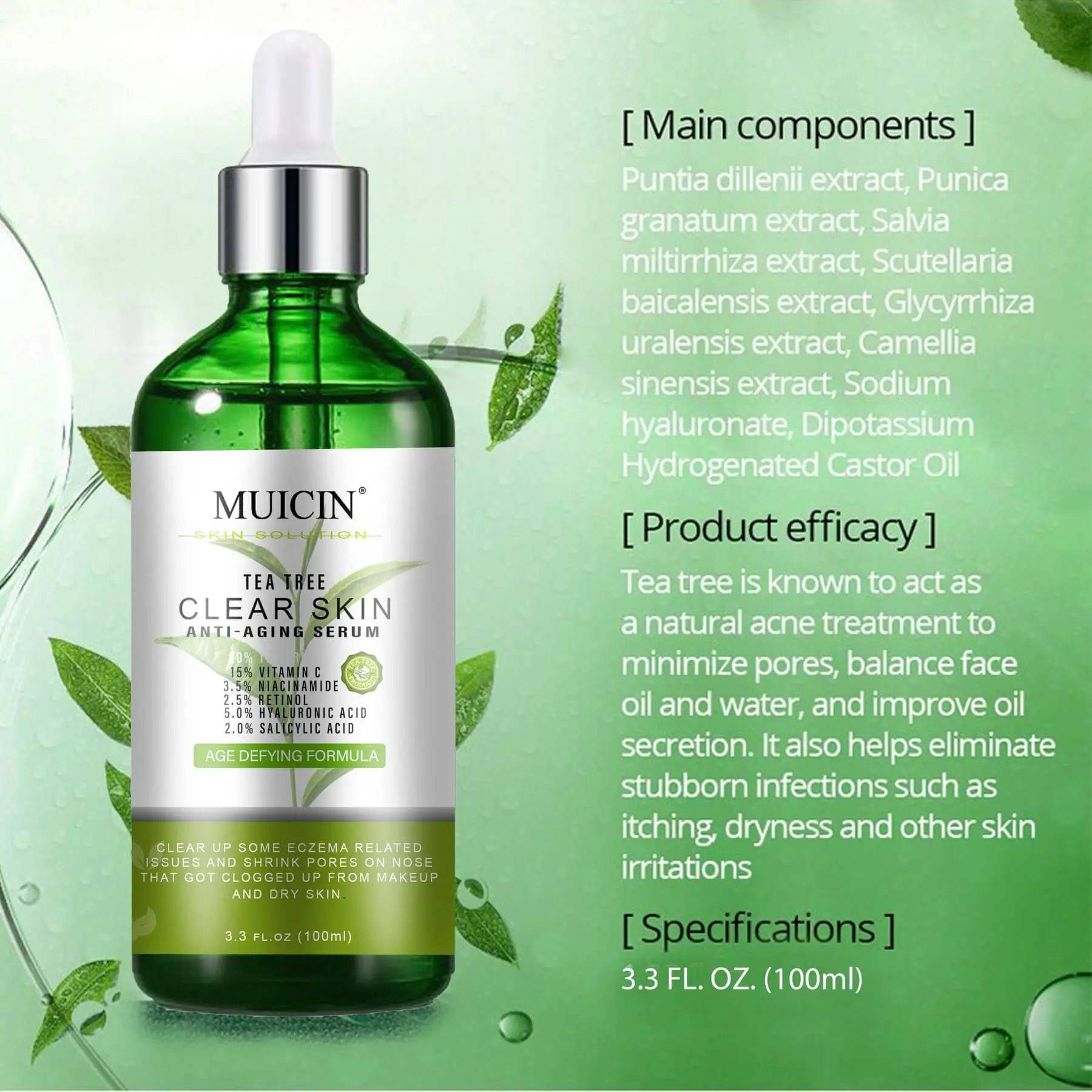 MUICIN - Tea Tree Anti Aging Clear Skin Face Serum - 100ml - My Store