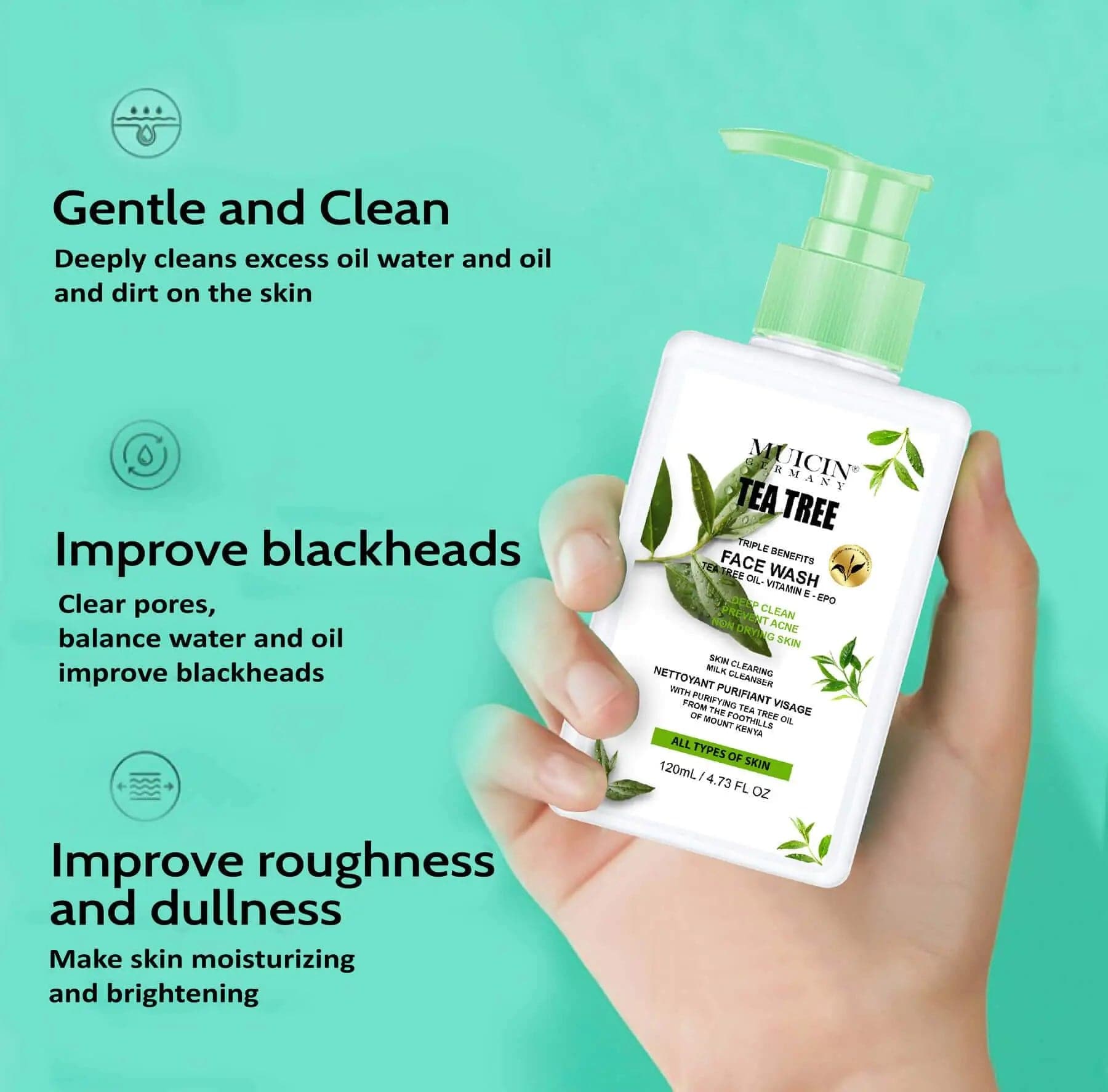 MUICIN - Tea Tree Face Wash - 120ml - My Store