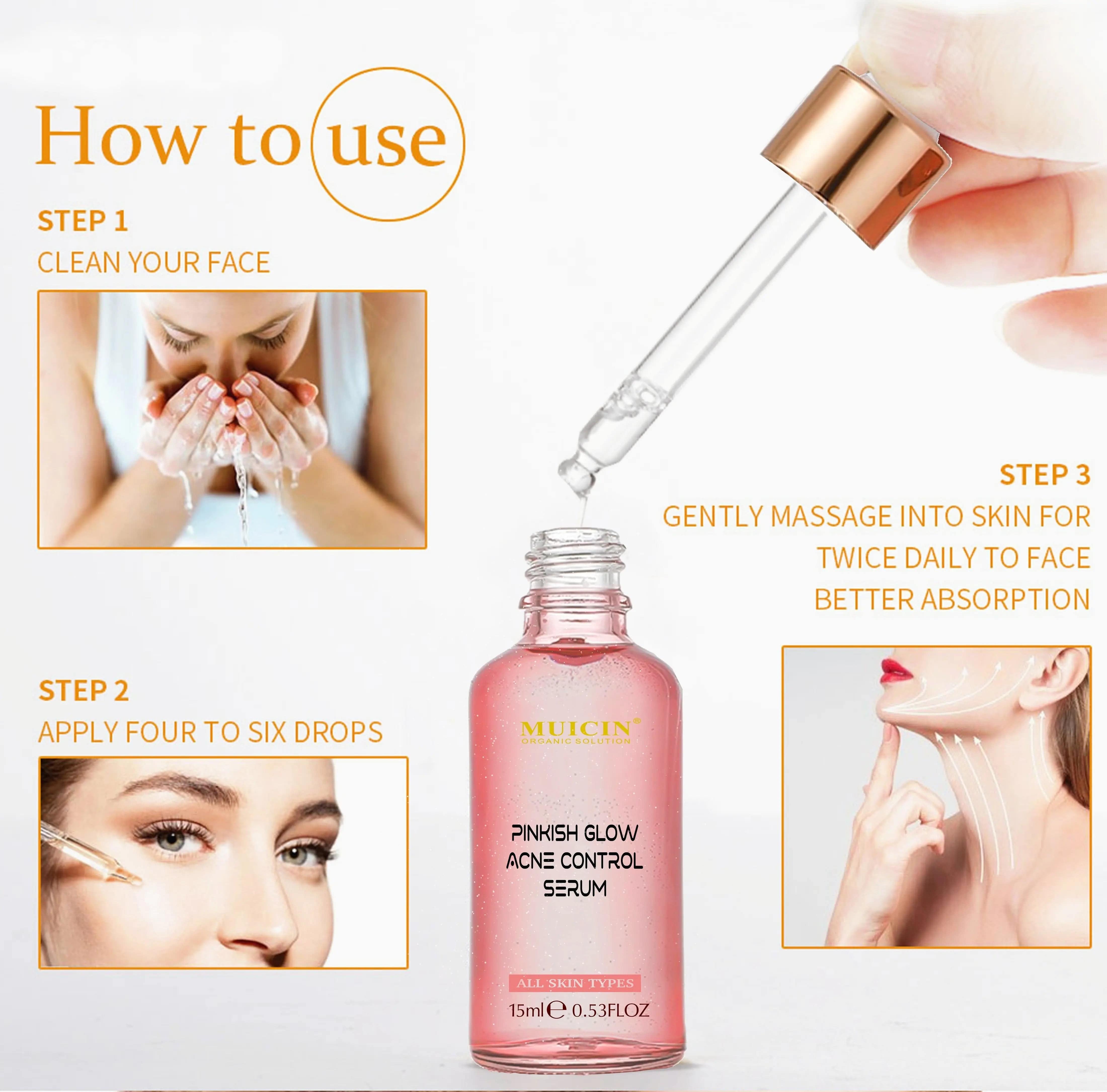 MUICIN - V9 Pinkish Glow Anti Acne Face Serum - 15ml - My Store