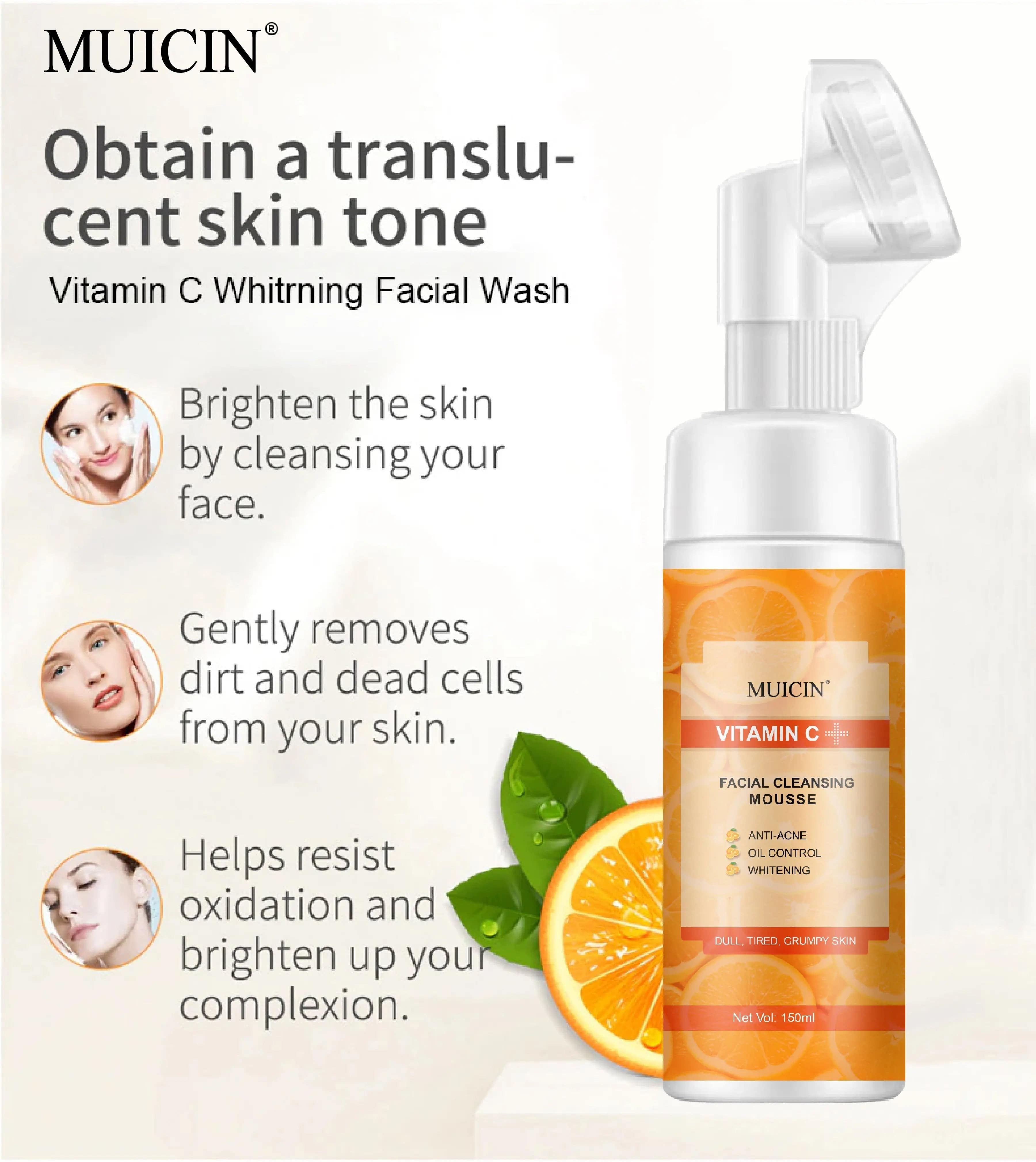 MUICIN - Vitamin C Bubble Foaming Facial Cleanser - 150ml - My Store