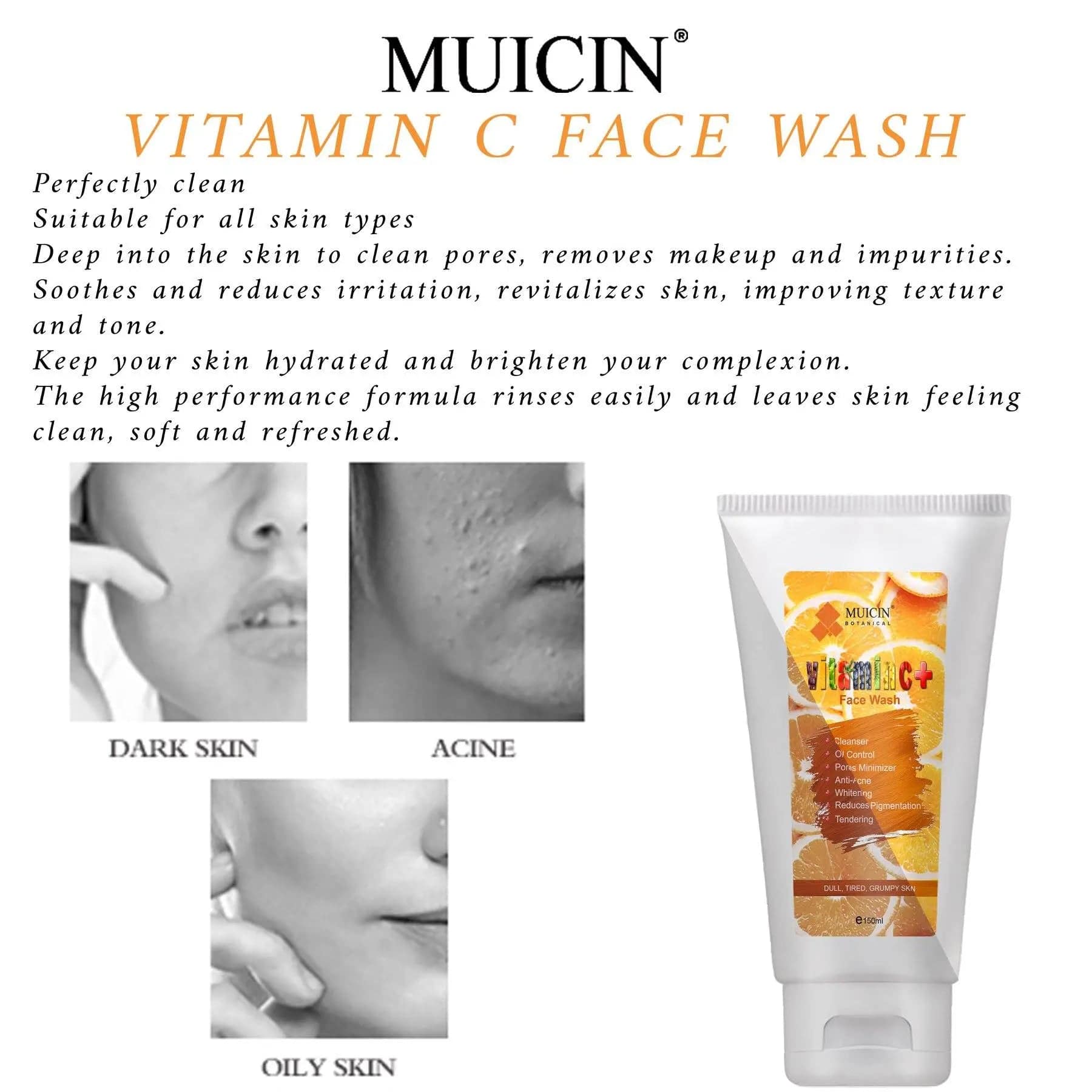 MUICIN - Vitamin C+ Face Wash - 150ml - My Store