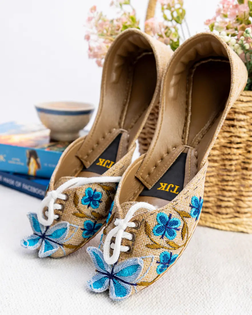 TJK Designs Khussa Suit-Blue Monarch Khussa