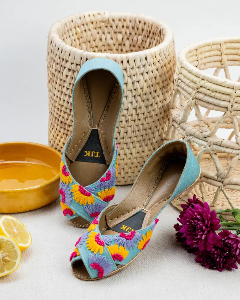 TJK Designs Khussa Suit-Sunny Bloom Khussa