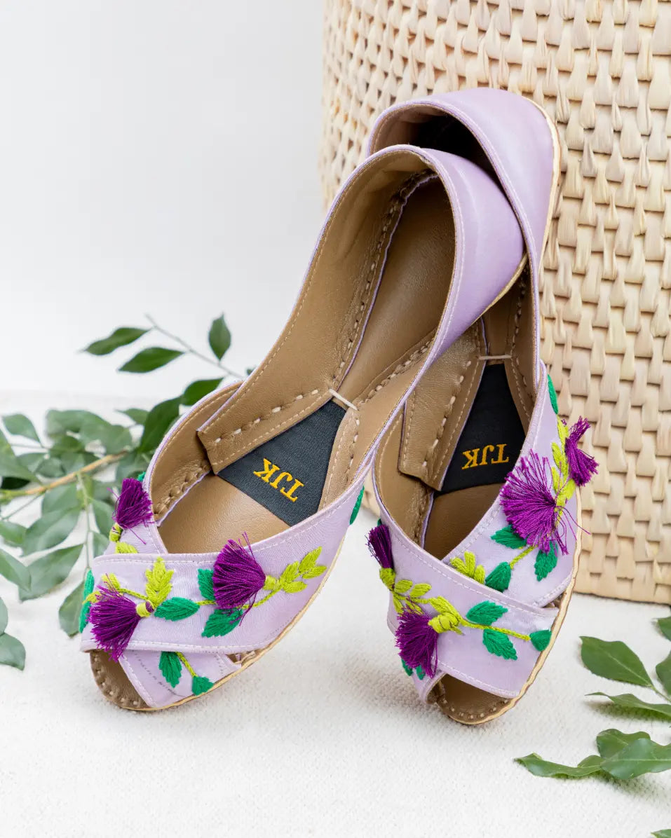 TJK Designs Khussa Suit-Lavender Whisper Khussa