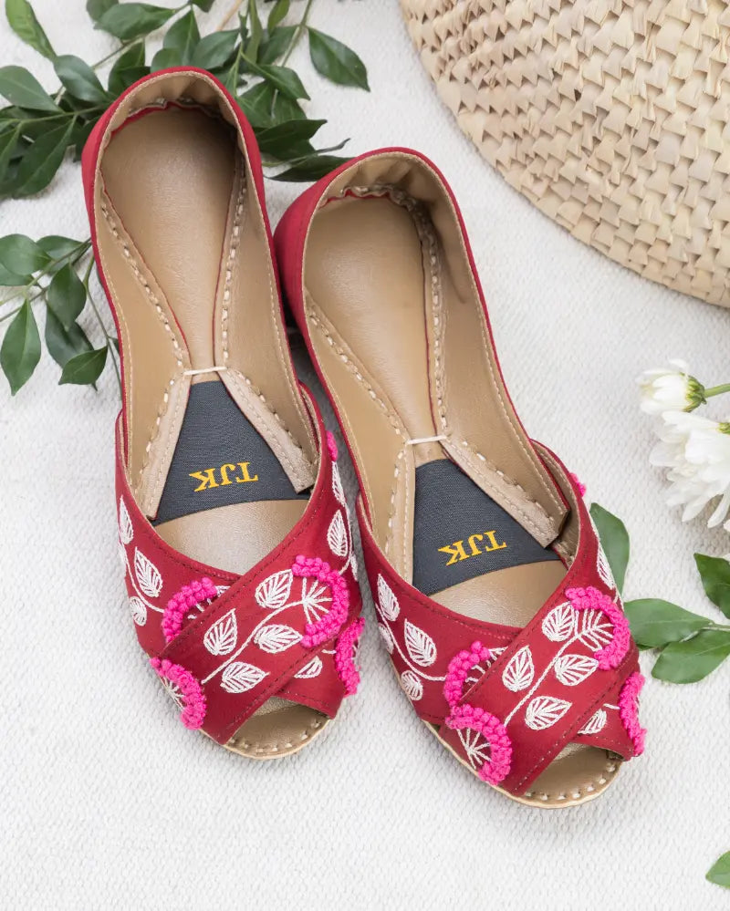 TJK Designs Khussa Suit-Crimson Charm Khussa