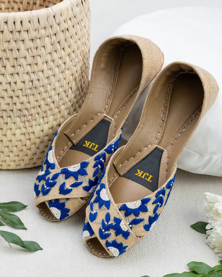 TJK Designs Khussa Suit-Sapphire Dusk Khussa