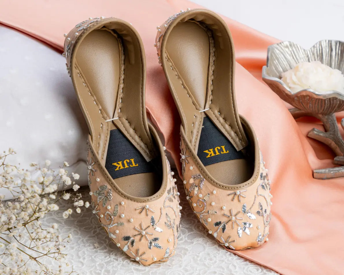 TJK Designs Khussa Suit-Sunehri Saawan