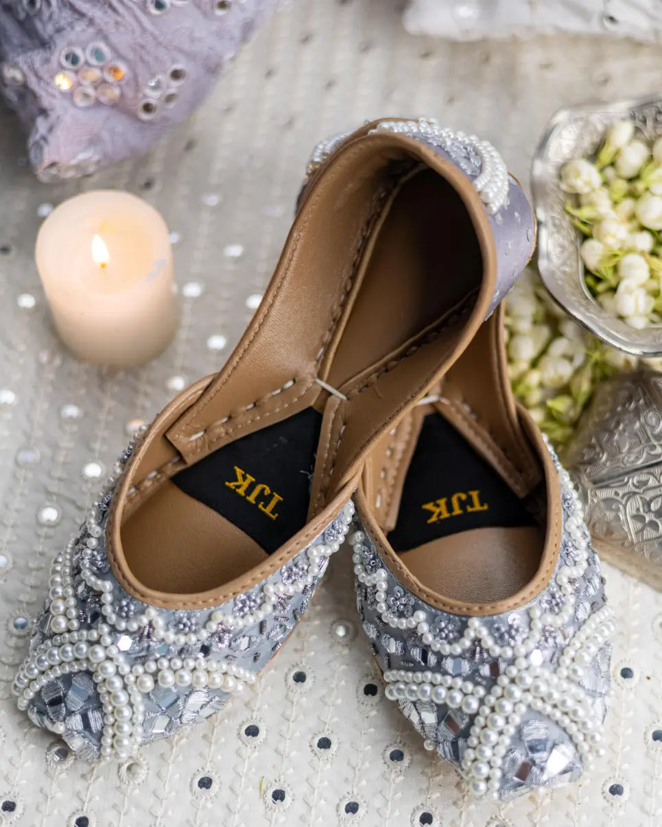 TJK Designs Khussa Suit-Sheesh Mahal Khussa