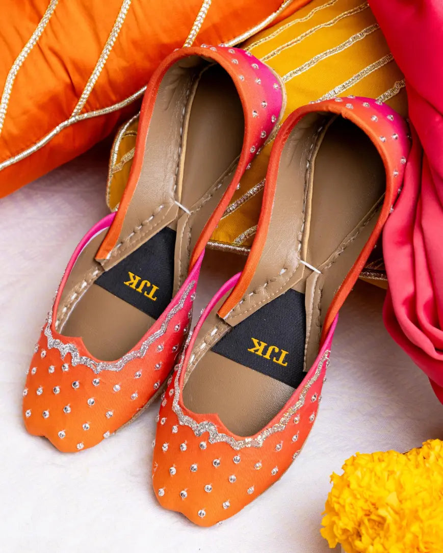 TJK Designs Khussa Suit-Rangbari