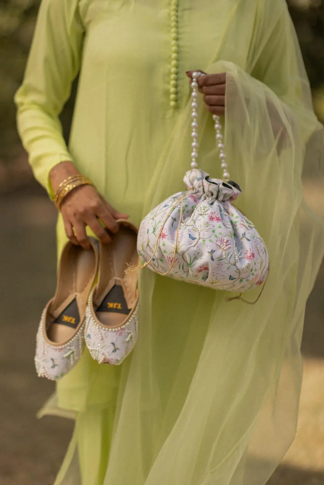 TJK Designs Khussa Suit-Parizaad Khussa with Potli